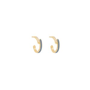 freya hoops white diamonds with enamel cold alveare jewlery
