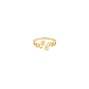 nectar ring honeycombs gold white diamonds alveare jewelry