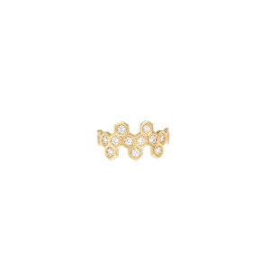 honeycombs aster ring white diamonds gold alveare jewelry