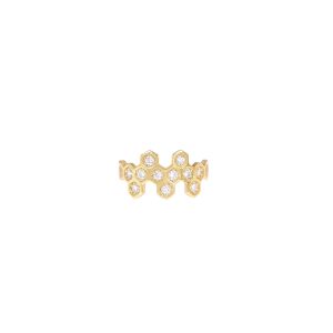 honeycombs aster ring white diamonds gold alveare jewelry
