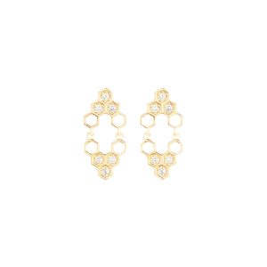 Honeycombs Mirall earrings gold alveare jewelry