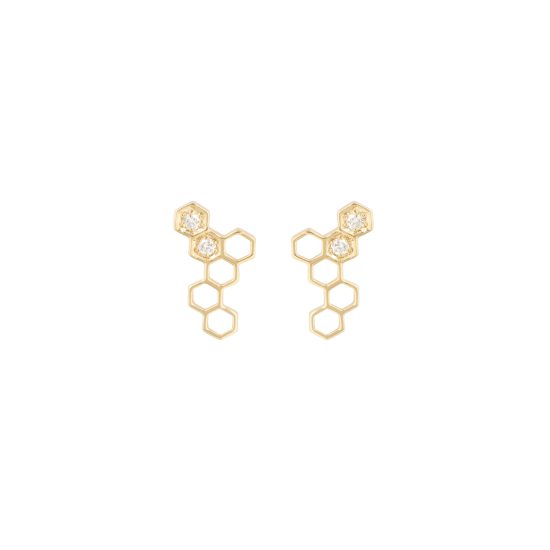 Wing earrings gold alveare jewelry