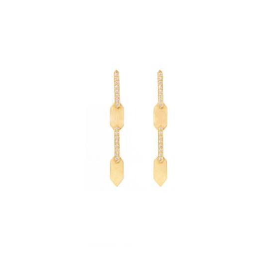 echo medium earrings white diamonds gold alveare jewelry
