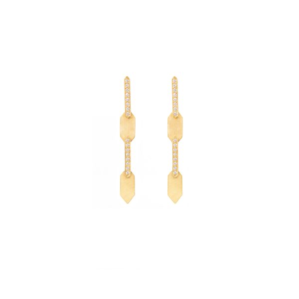 echo medium earrings white diamonds gold alveare jewelry