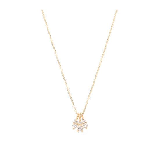 gia cluster necklace gia tiny white diamonds gold alveare jewelry