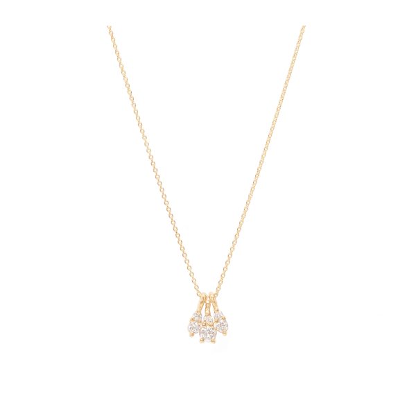 gia cluster necklace gia tiny white diamonds gold alveare jewelry