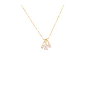 gia cluster necklace gia tiny white diamonds gold