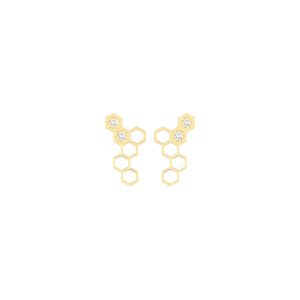 Wing earrings gold alveare jewelry