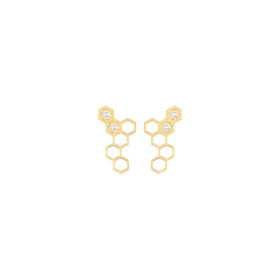 Wing earrings gold alveare jewelry