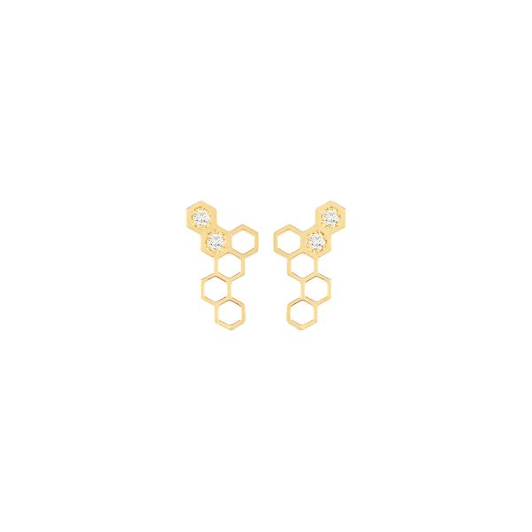 Wing earrings gold alveare jewelry
