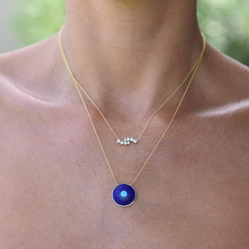 lapis lazuli turquoise necklace gold alveare jewelry