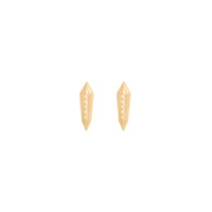 echo athena earrings white diamonds gold alveare jewelry
