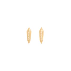 echo athena earrings white diamonds gold alveare jewelry