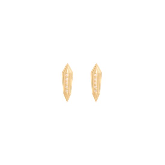 echo athena earrings white diamonds gold alveare jewelry