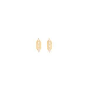 white diamonds gold echo earrings alveare jewelry