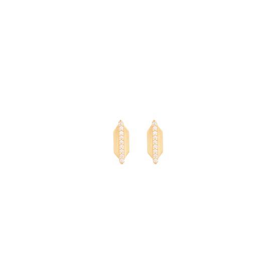 white diamonds gold echo earrings alveare jewelry