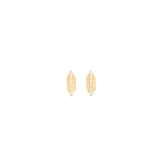 white diamonds gold echo earrings alveare jewelry