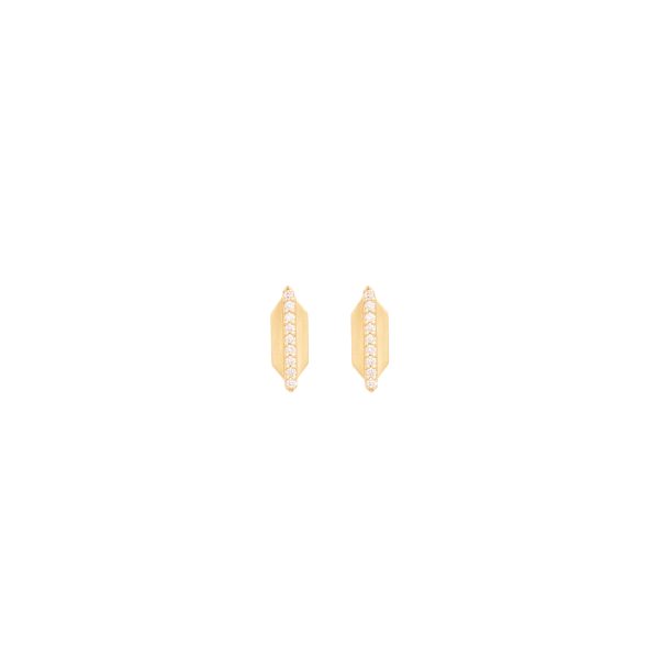 white diamonds gold echo earrings alveare jewelry