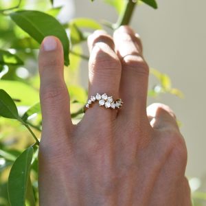 caldera ring white diamonds gold alveare jewelry