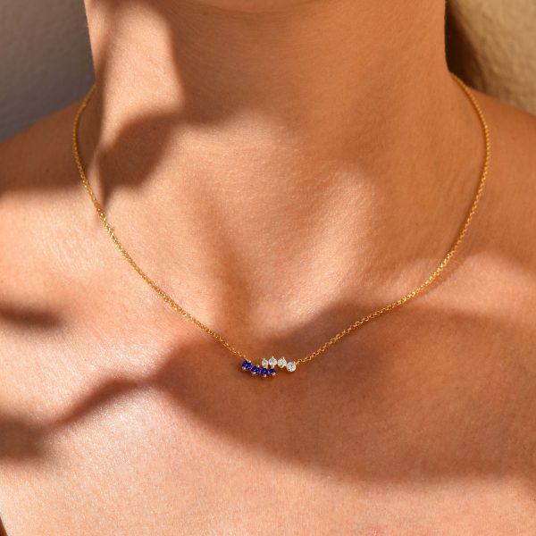 alveare necklace white diamonds gold jewelry caldera sapphires