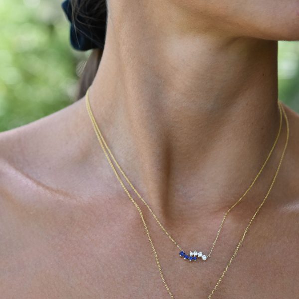 alveare necklace white diamonds gold jewelry caldera sapphires