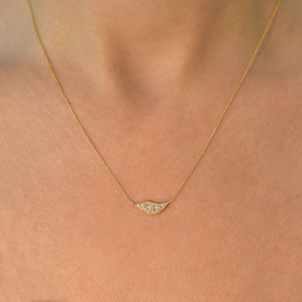 Nyx Necklace coffe diamonds gold alveare jewlery