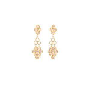 beyla eariings white diamonds gold alveare jewlery
