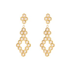melissa eariings white diamonds cold alveare jewlery