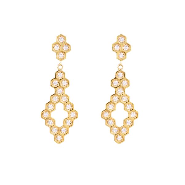 melissa eariings white diamonds cold alveare jewlery