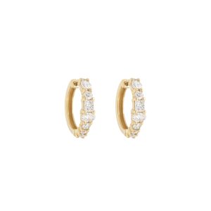 gold hoop earrings white diamond pear shape oval shape brilliant diamond