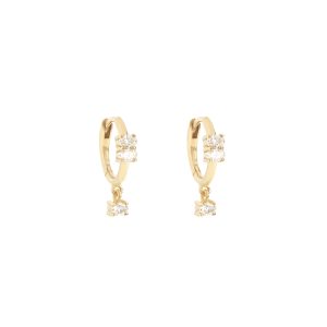 gold hoop earrings white diamond oval shape