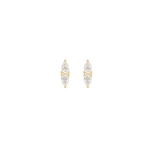 pear white diamond earrings gold alveare jewelry